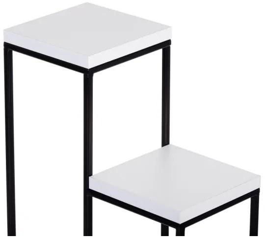 KASKADA virágtartó állvány 70x34 cm fekete/fehér