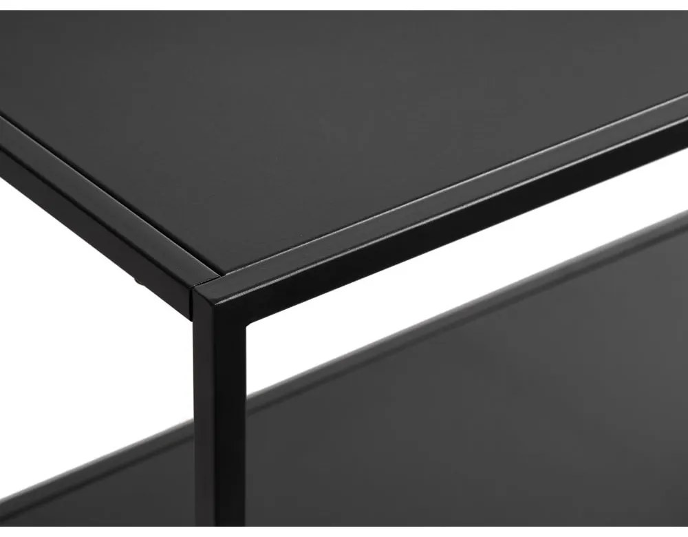 Fekete fém könyvespolc 80x138 cm Malibu – Unique Furniture