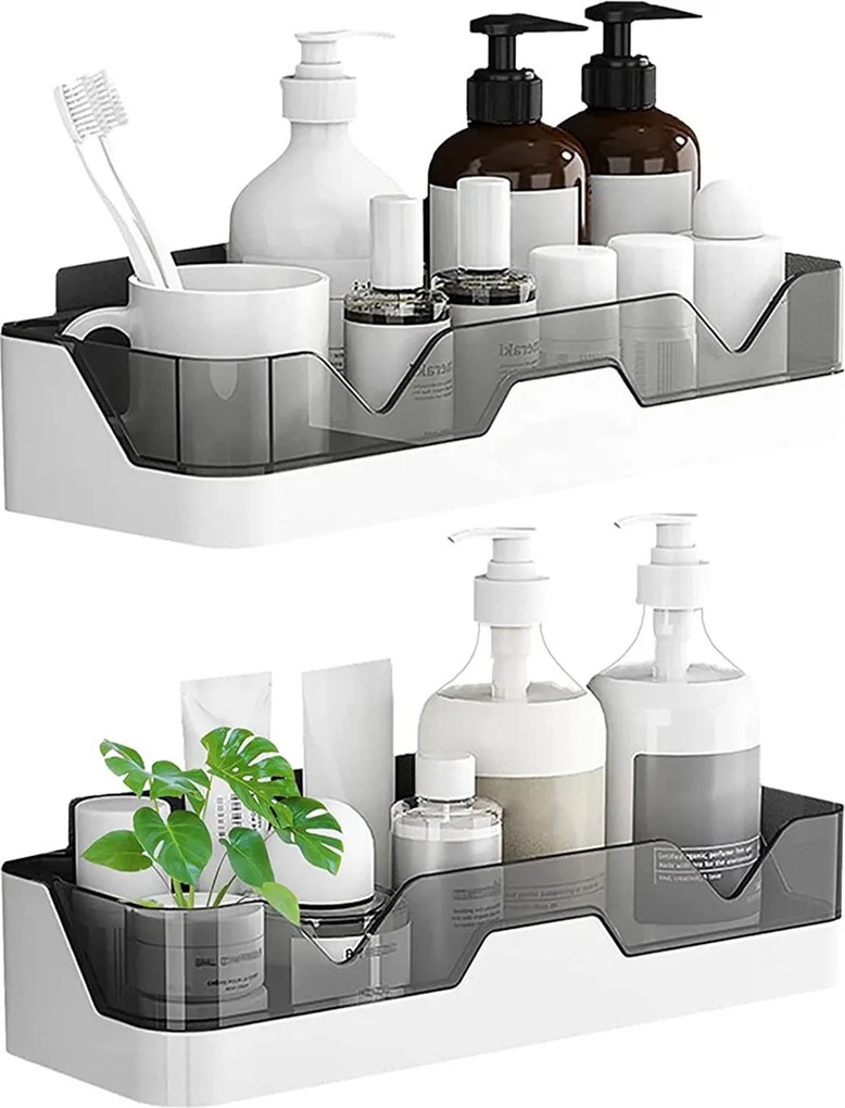 2 Db Akasztós Polc Öntapadós Loft Fali Fürdőszoba Zuhany