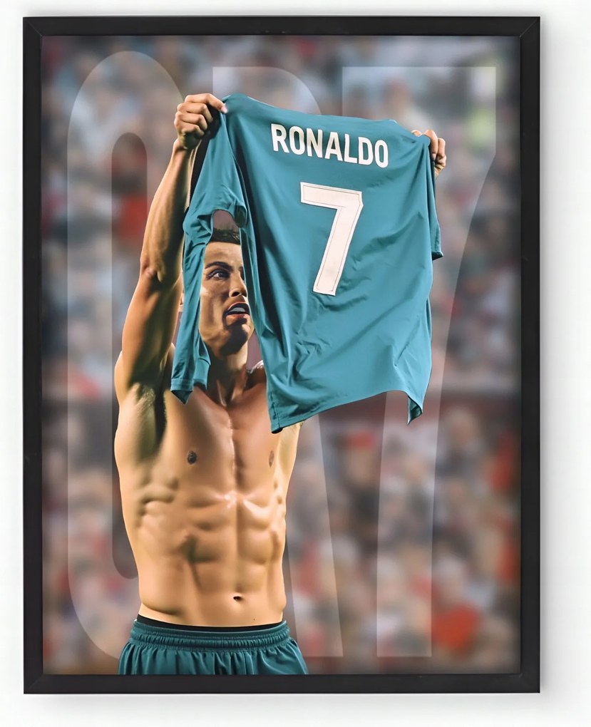 Cristiano Ronaldo Sport keretes poszter Nappaliba 30x40 cm Ajándék ötlet