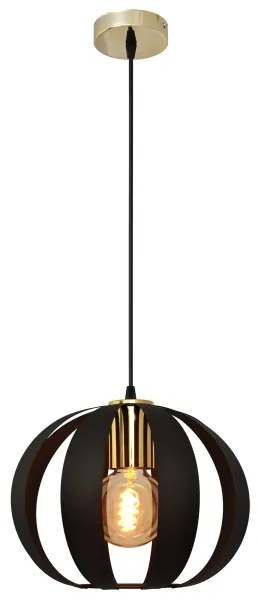 Csillár zsinóron NEWTON 1xE27/15W/230V fekete/arany