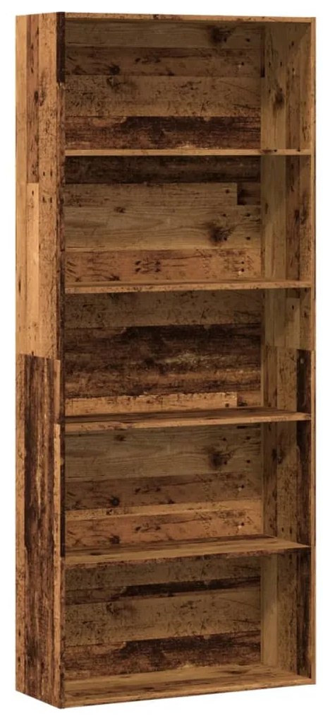 antik fa színű szerelt fa könyvszekrény 80 x 30 x 189 cm