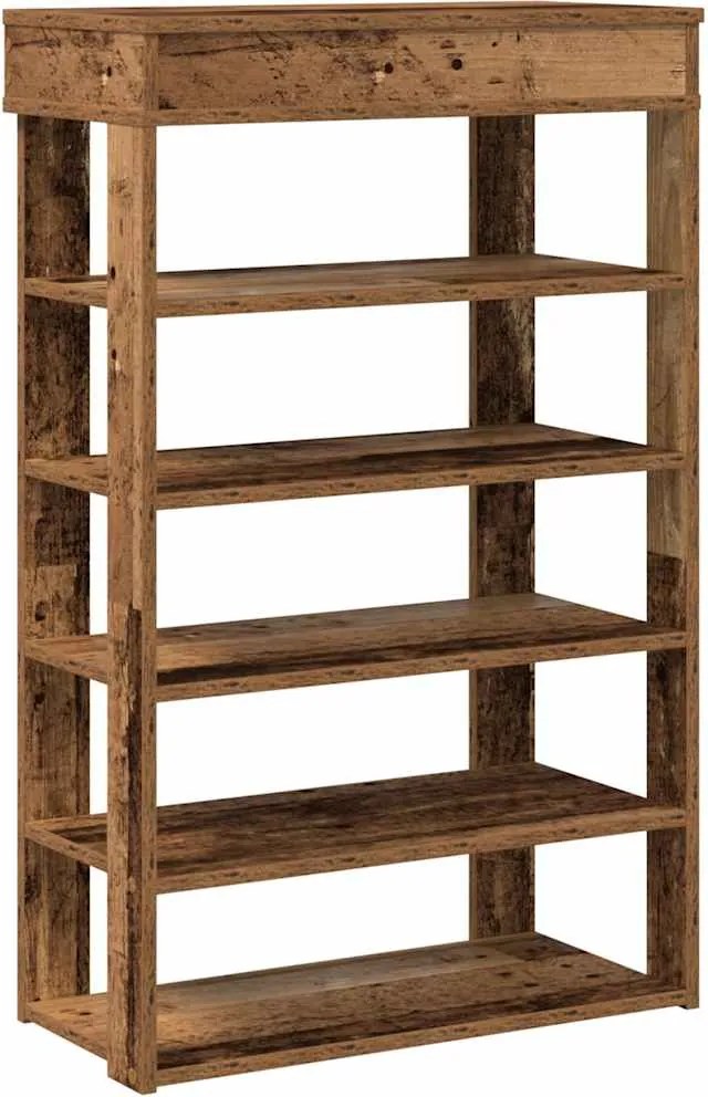 vidaXL antik fa szerelt fa cipőtartó 60x30x98 cm