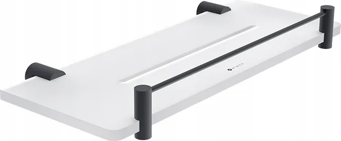 Nimco Bormo fekete fürdőszobai polc szegéllyel, króm, 30 cm Brc X430-X-90