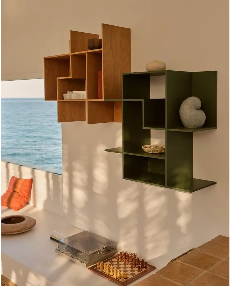 Zöld moduláris polcrendszer 80x80x25 cm Ina – Kave Home