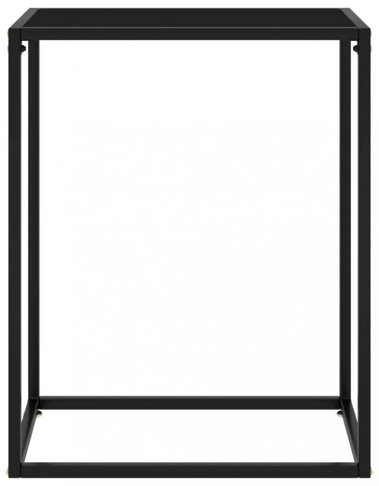 fekete edzett üveg tálalóasztal 60 x 35 x 75 cm