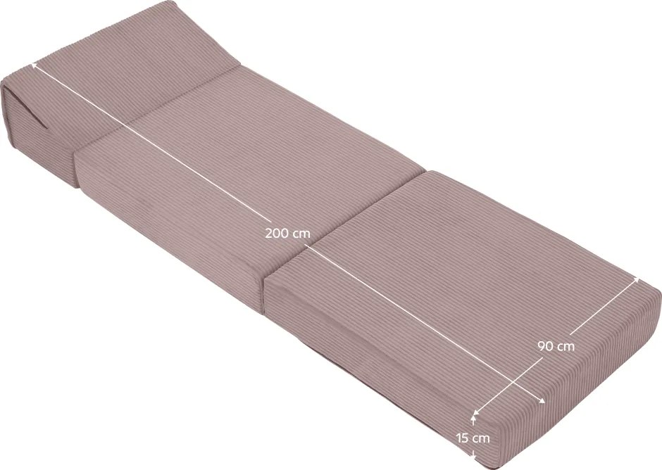 Összecsukható matrac/fotel, 2 az 1-ben, rózsaszín, MALEN