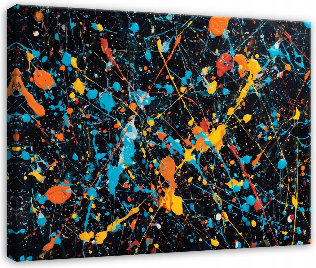 Vászonkép Absztrakt Festék Művészet Színes Hálószoba Nappali Vászon 100x70