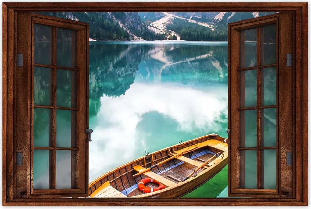 Poszterek 90x60 Csónak a hegyi tavon