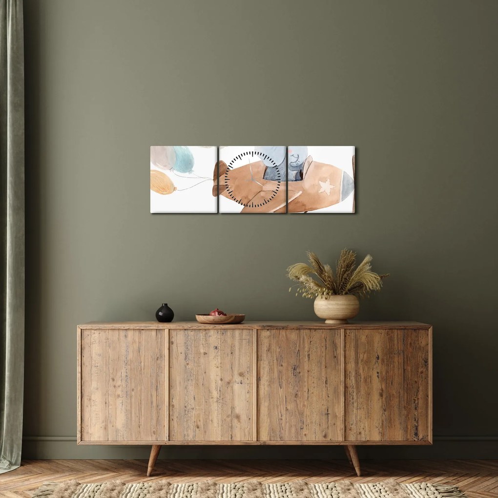 Kép - Akvarell elefánt egy repülőgépen (órával) (90x30 cm)
