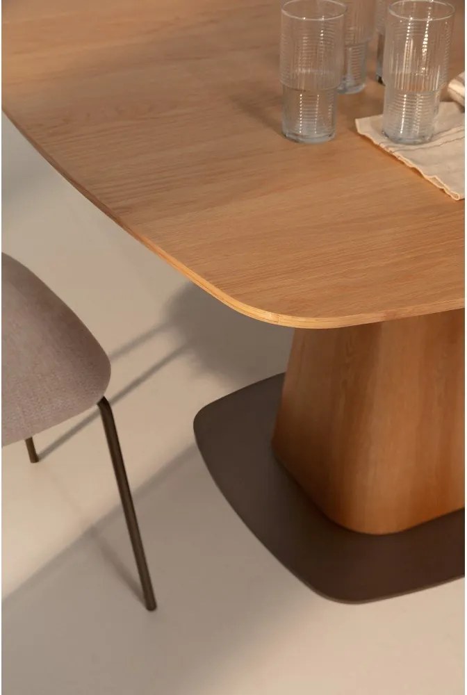 Étkezőasztal tölgyfa dekorral 120x120 cm Etel – MOME