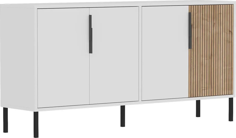 Callia komód, fehér-zafír tölgy, 150 cm