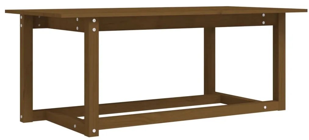 Mézbarna tömör fenyőfa dohányzóasztal 110 x 55 x 45 cm