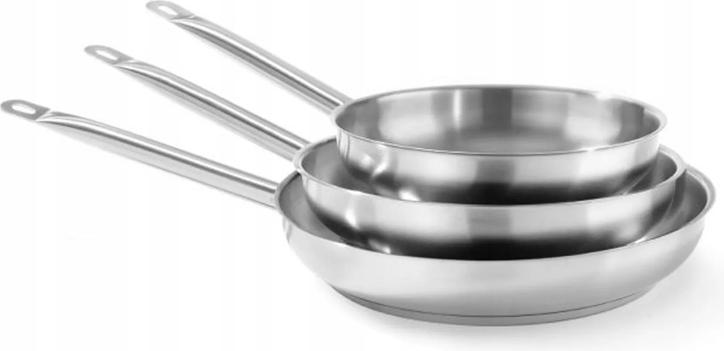 Gasztronómiai Serpenyő Acél Indukciós Fedő Nélkül 24CM Strapabíró