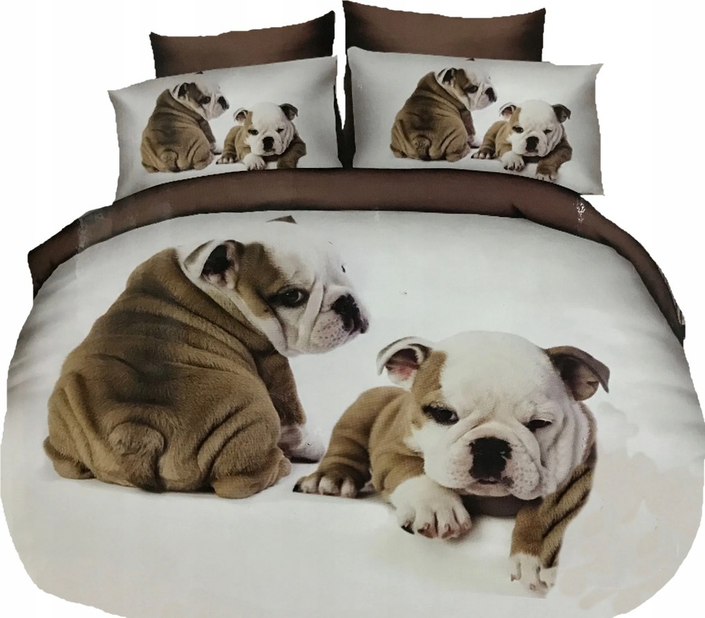 Szatén Ágyneműhuzat Garnitúra 160X200 2 Kutya Ágyneműhuzat 3d Gyerek Ágyneműhuzat