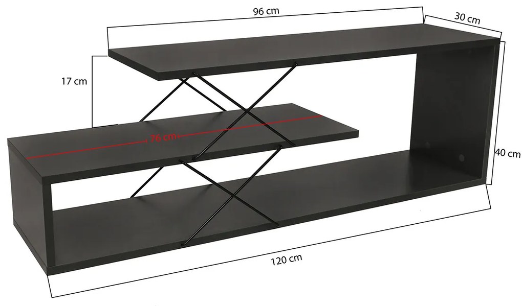 TV asztal Zigzag antracit