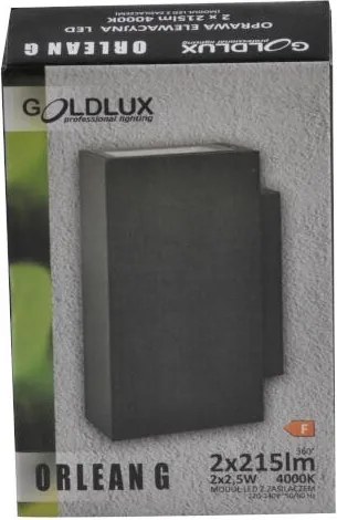 POLUX 319814 ORLEAN Modern Kültéri Fali Lámpa Grafit LED IP44
