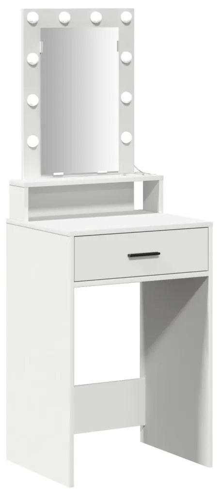 LED világítású sminkasztal Fehér 50x41x140 cm