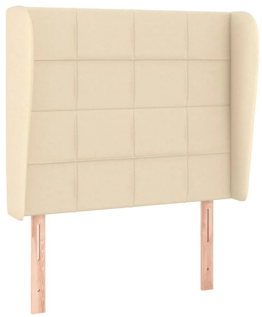 krémszínű szövet fejtámla szárnyakkal 93 x 23 x 118/128 cm