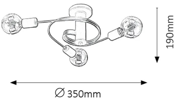 Rabalux 2096 - Csillár CARLY 5xE27/15W/230V fekete