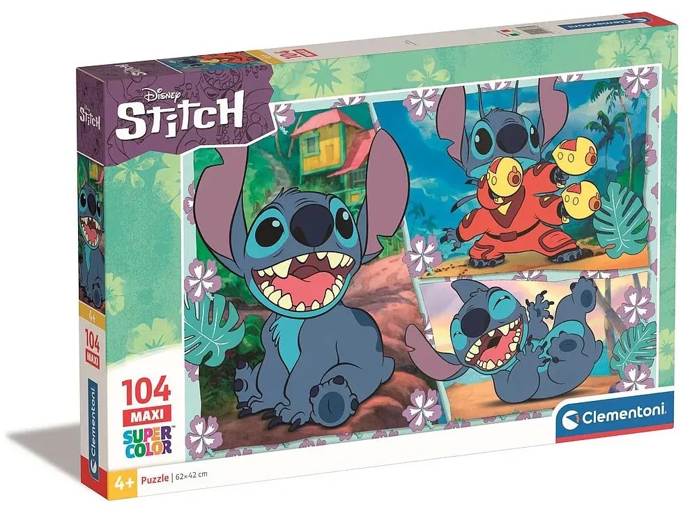 Disney Lilo és Stitch, A csillagkutya Plasma Blaster 104 db-os maxi puzzle Clementoni