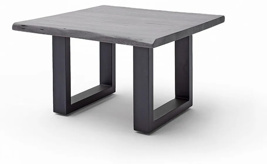CARTAGENA dohányzó asztal akácfa 75x75cm - U alakú antracit szürke lábbal - Szürke