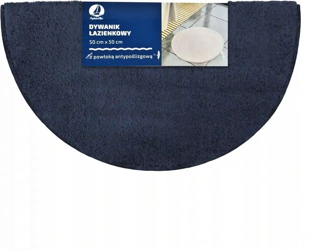 Fürdőszobaszőnyeg csúszásgátló bevonattal sötétkék 800 Gsm 50x50cm