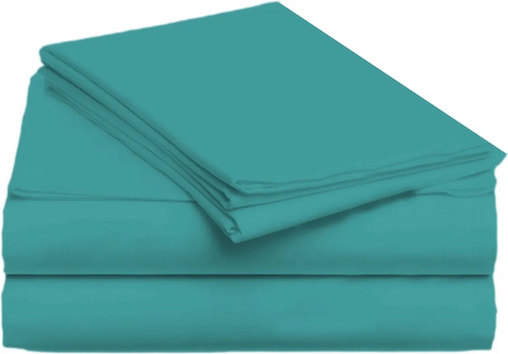 Lepedő 220x200 hagyományos, gumi nélküli pamut türkizkék