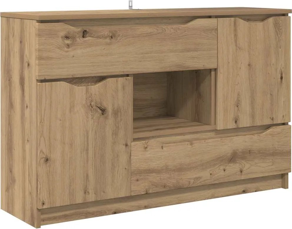 vidaXL Széf fiókkal Artisan tölgy 100 x 30 x 65,6 Faanyag
