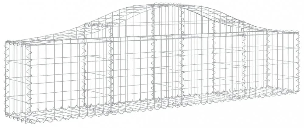 6 db íves horganyzott vas gabion kosár 200x30x40/60 cm