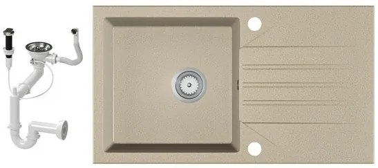 Gránit Mosogató EOS Evinion + dugókiemelő (bézs)