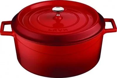 Lava Öntöttvas edény, kerek, 28 cm, piros