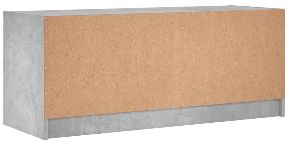 betonszürke TV-szekrény üvegajtókkal 102 x 37 x 42 cm