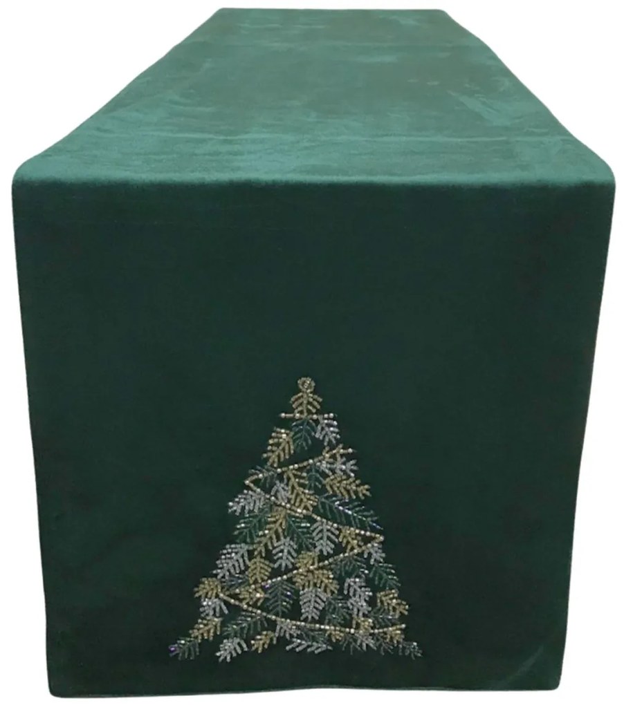 Zöld karácsonyi asztali futó 180cm