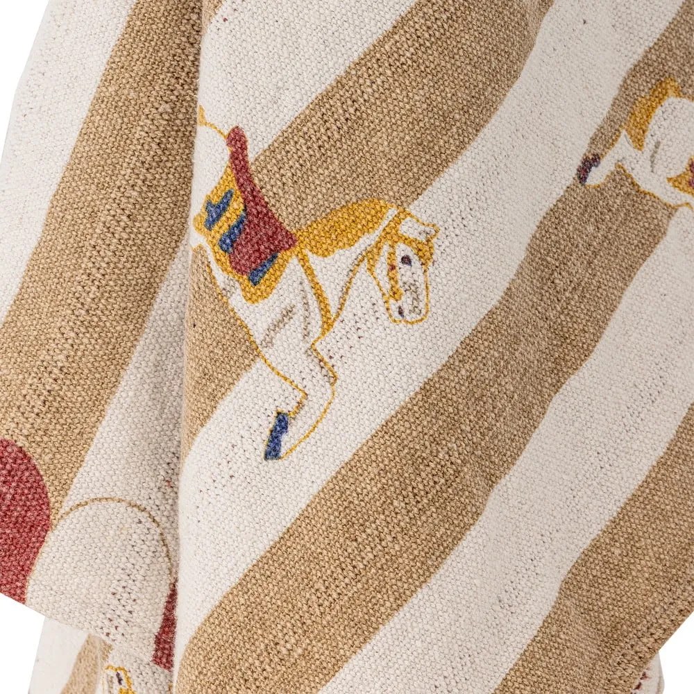 Fehér-barna újrahasznosított pamut takaró 130x160 cm Merry-go-round – Bloomingville