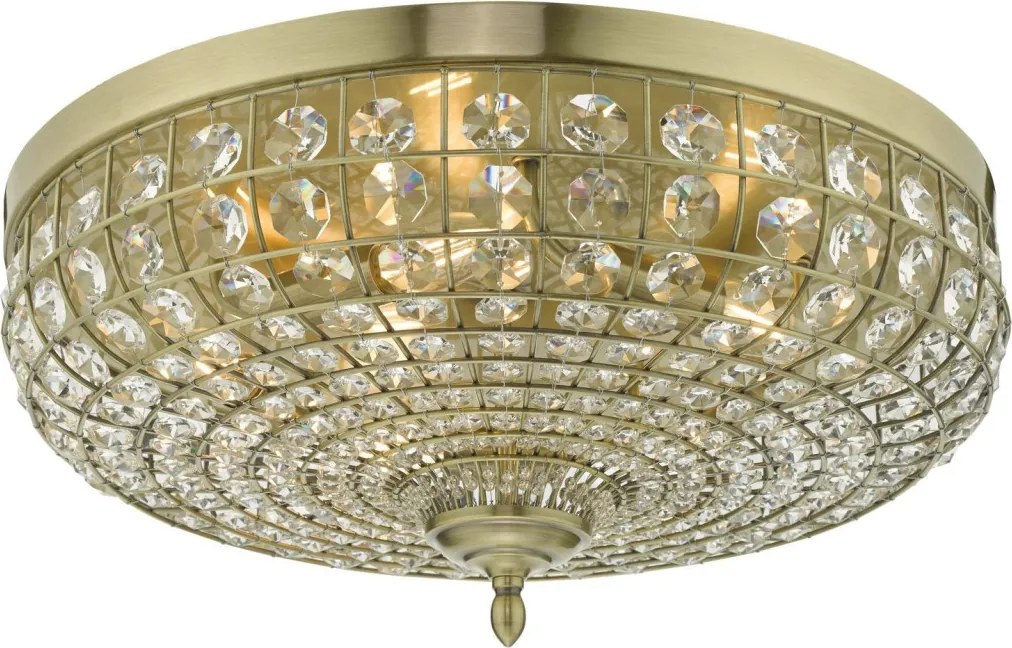 DAR LIGHTING ASM5475 ASMARA Kristály Mennyezeti Lámpa Antik Sárgaréz E14 IP20