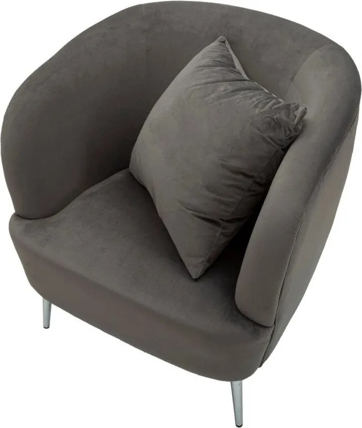 Szürke bársony fotel Silvery – Mauro Ferretti