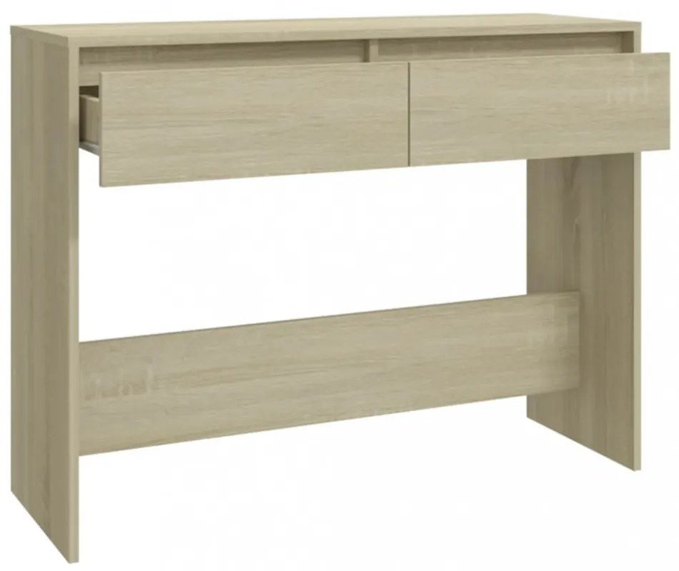 sonoma tölgy színű szerelt fa dohányzóasztal 100x35x76,5 cm