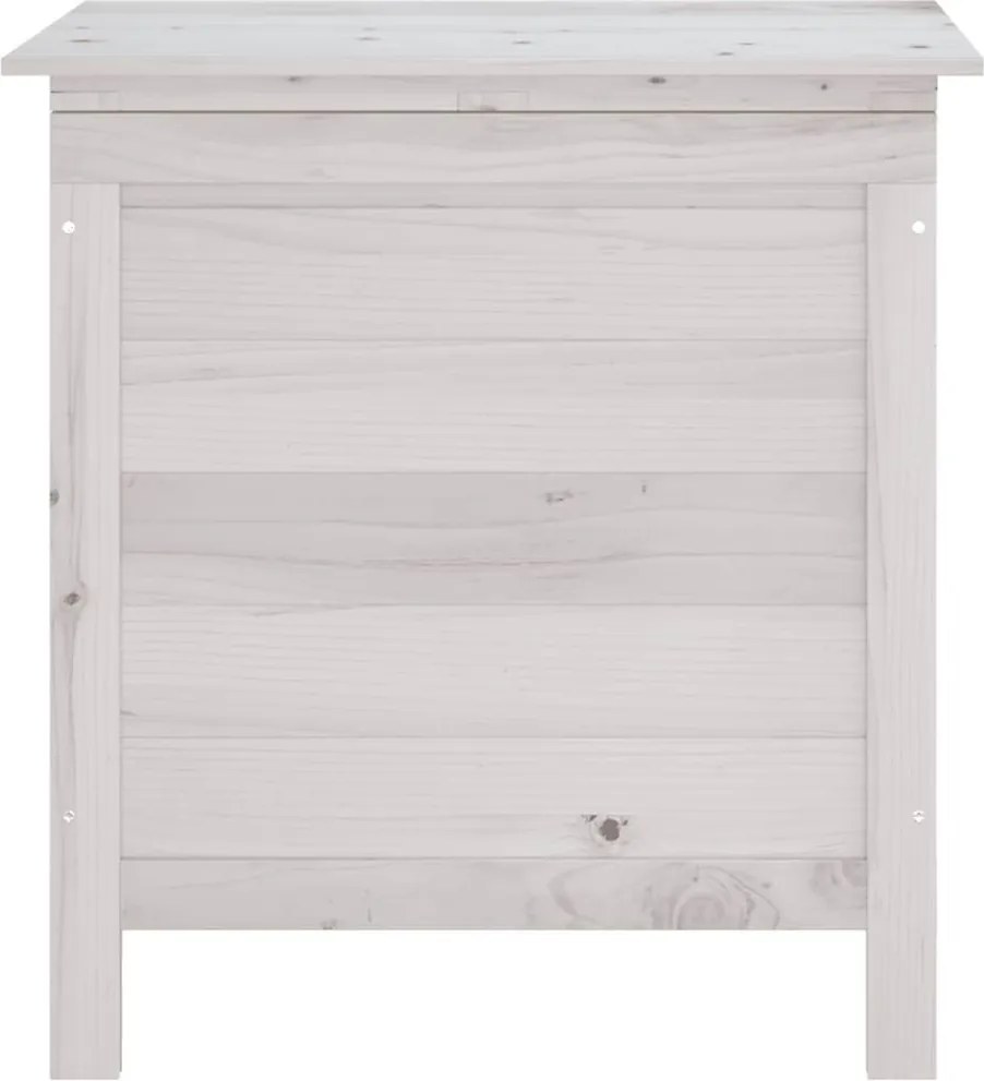 vidaXL fehér tömör fenyőfa kerti tárolóláda 50x49x56,5 cm