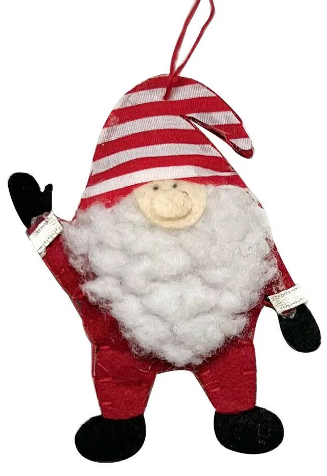 Mikulás csíkos sapkában 8cm 4db/csomag