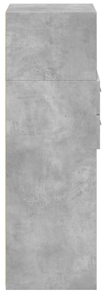 betonszürke szerelt fa magasszekrény 40 x 42,5 x 124 cm