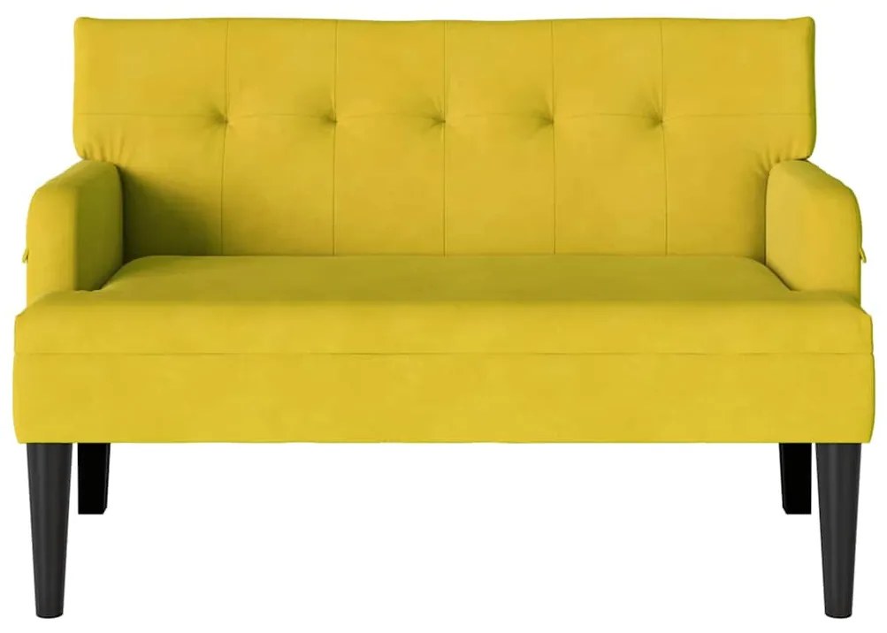 vidaXL Chesterfield Pad Sárga 112 x 65,5 x 75 cm Bársony