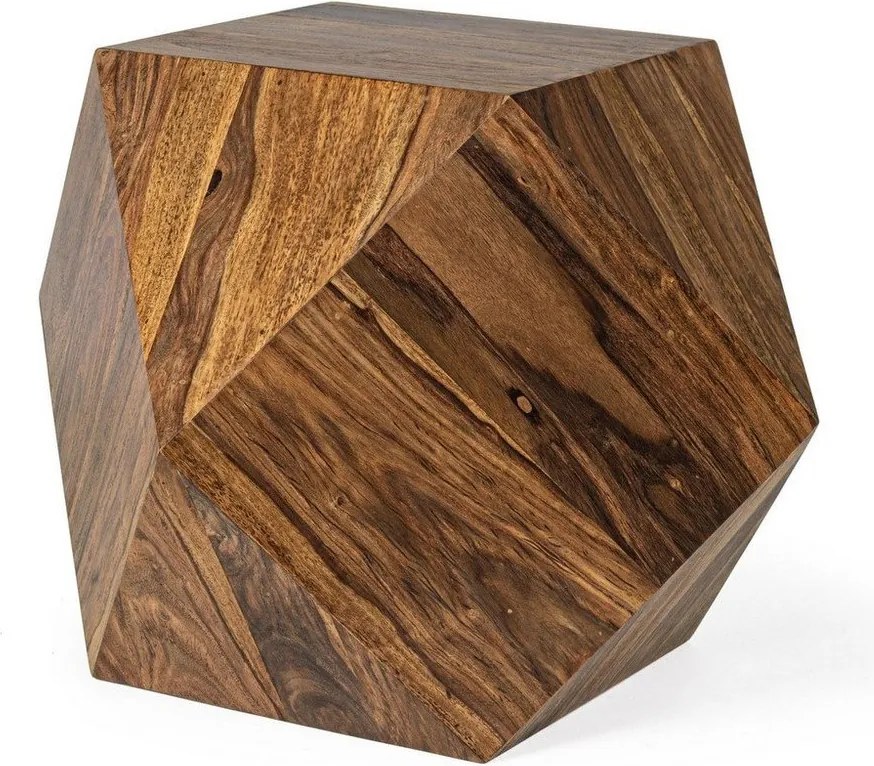 Sötét natúr színű sheesham fa dohányzóasztal 42x42 cm Egypt – Bizzotto