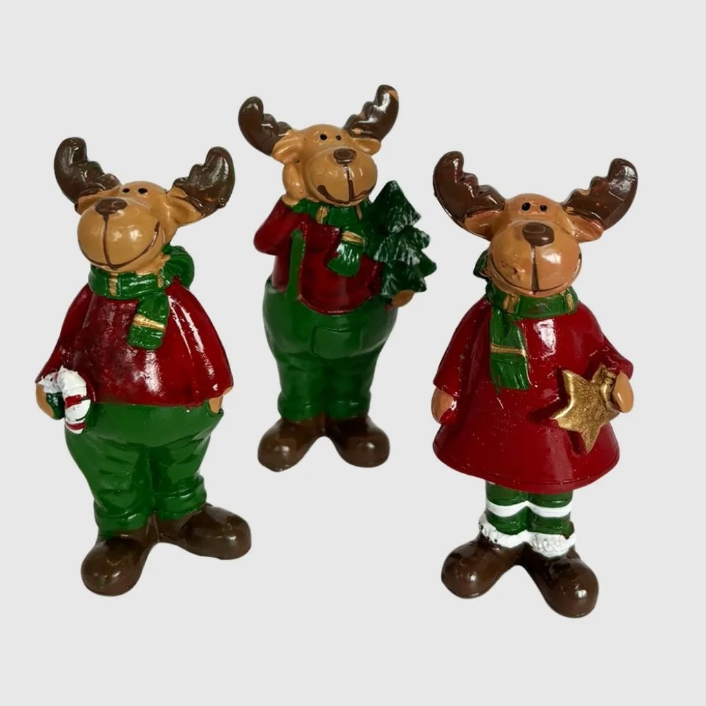 Álló rénszarvas poly figura 3féle 10cm