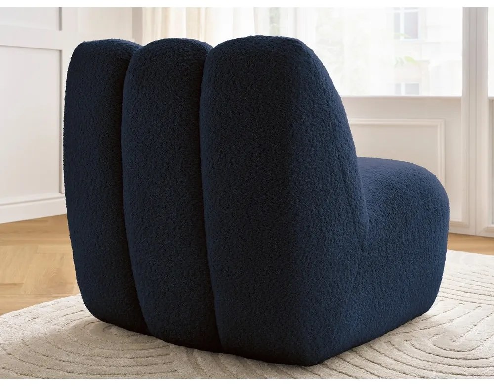 Sötétkék buklé fotel Janissaire – Bobochic Paris