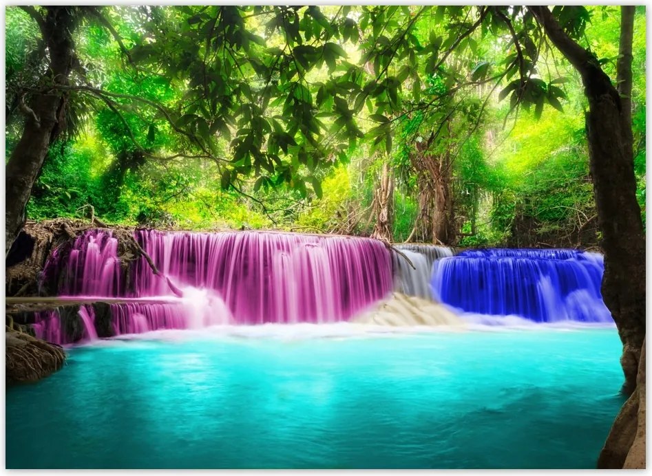 Fotótapéta flizelina 254x184 Színes vízesés