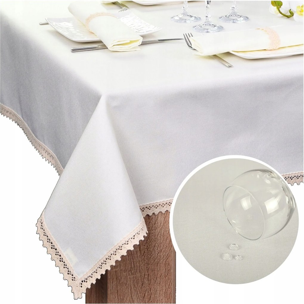 Abrosz Asztalra Csipkével Malaga 260x140 Abrosz Ekri Foltálló