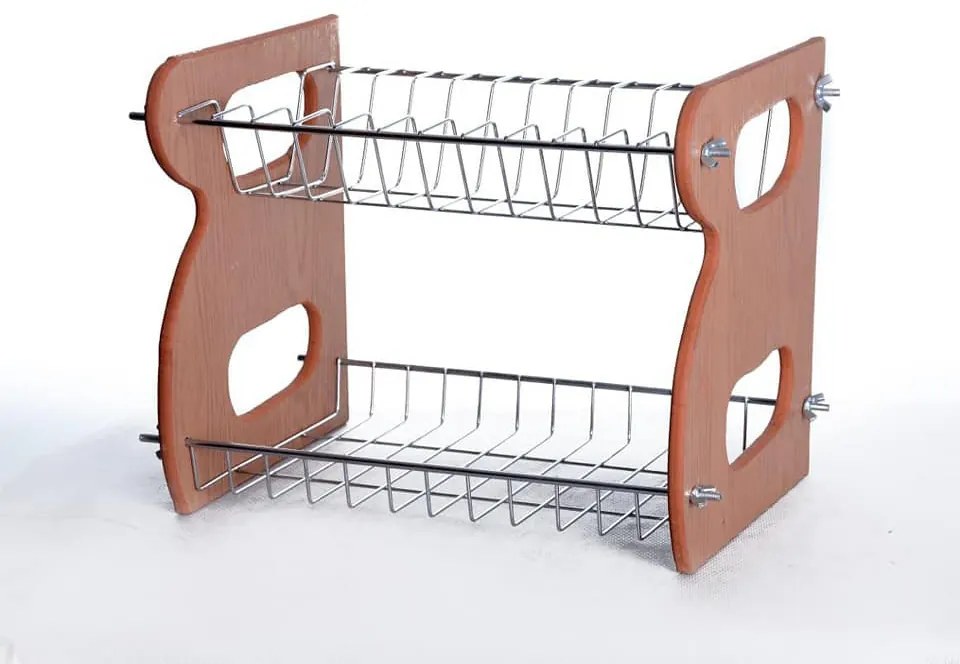 Edényszárító, csepegtető elegáns fa lábakkal - Szép és praktikus!