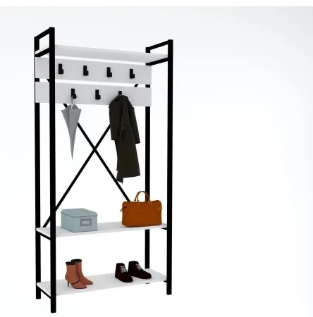 Folyosó fali tartó ALFA 180x90 cm fehér/fekete