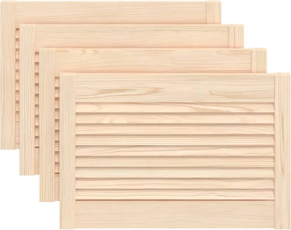 vidaXL 4 db tömör fenyőfa lamellás szekrényajtó 39,5 x 59,4 cm